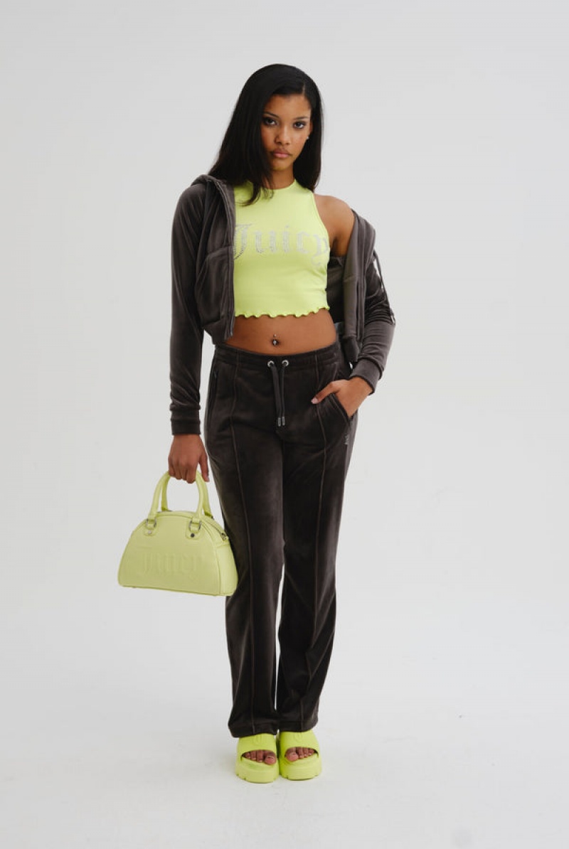 Juicy Couture Velour Diamante Tracksuit Bottom Crne | JC-SN652148