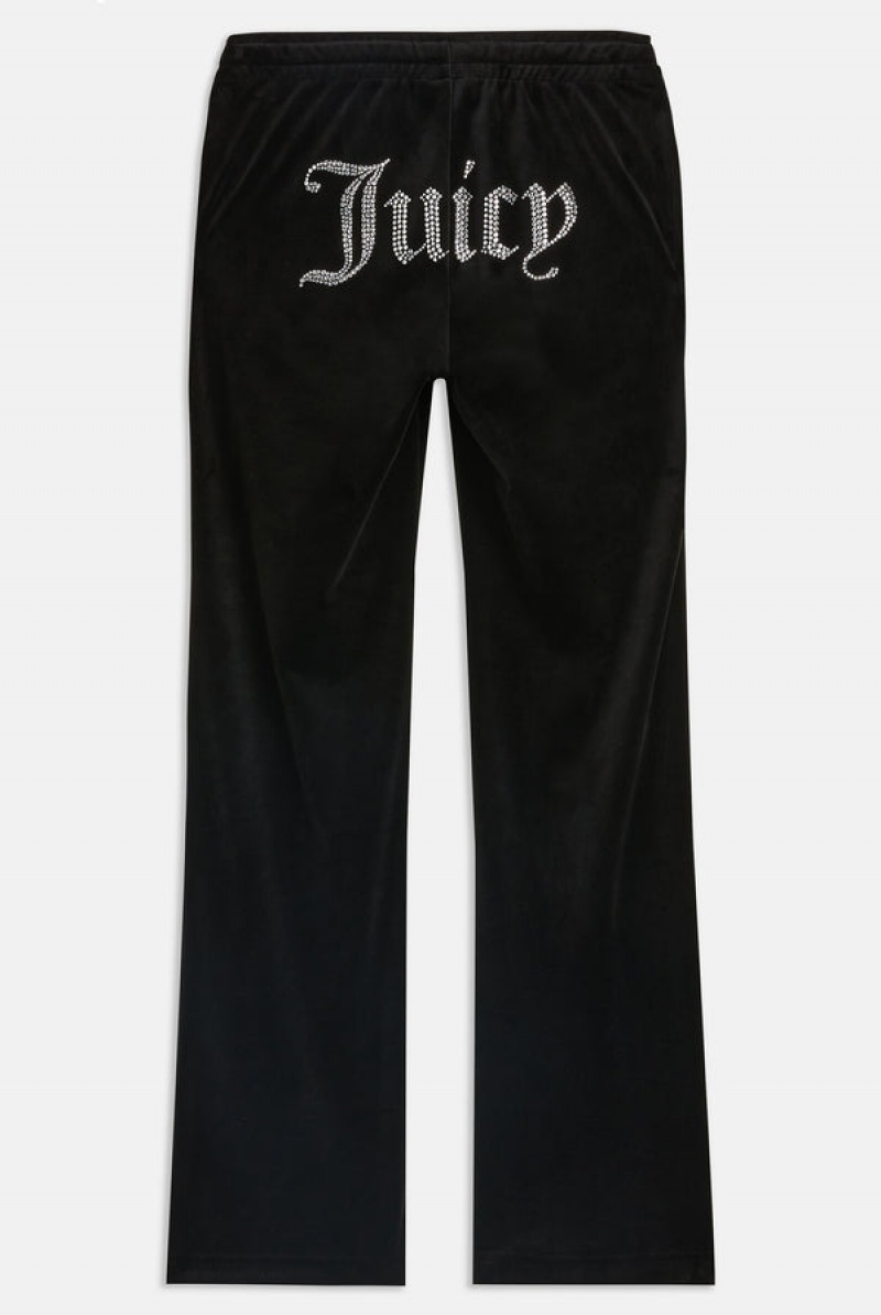 Juicy Couture Velour Diamante Tracksuit Bottom Crne | JC-SN652150