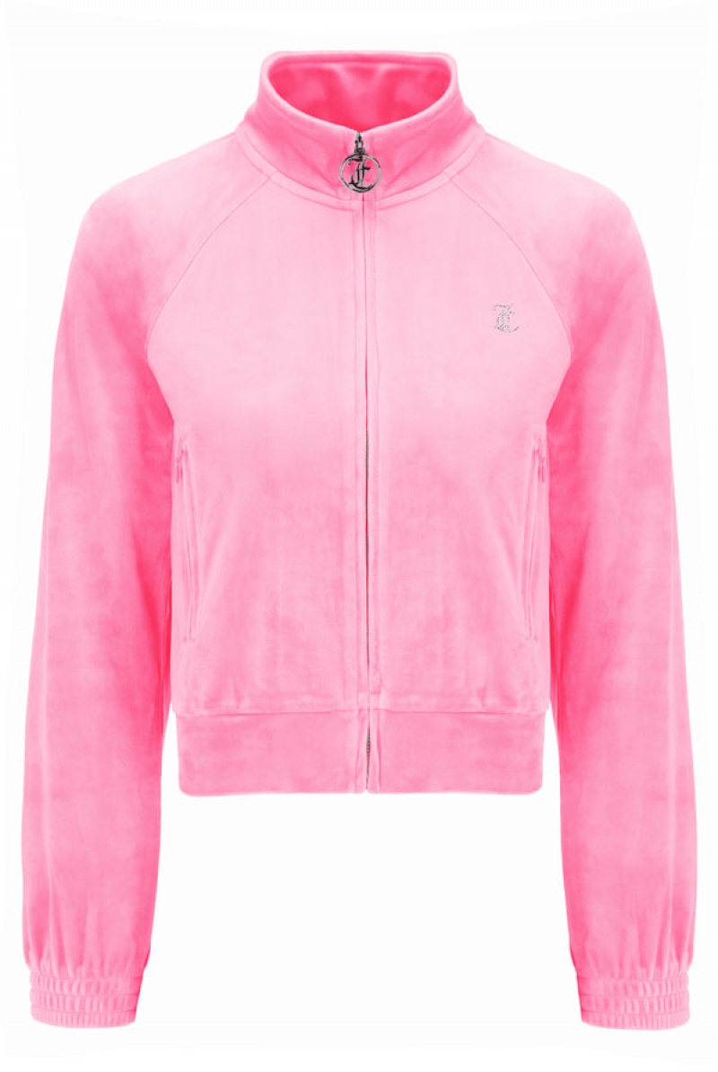 Juicy Couture Velour Diamante Tracktop Roze | JC-SN652013