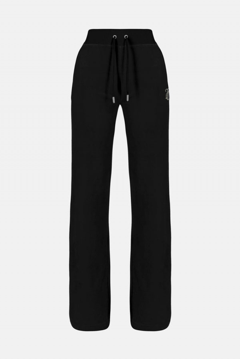 Juicy Couture Velour Mixed Iridescent Diamante Tracksuit Bottom Crne | JC-SN652086