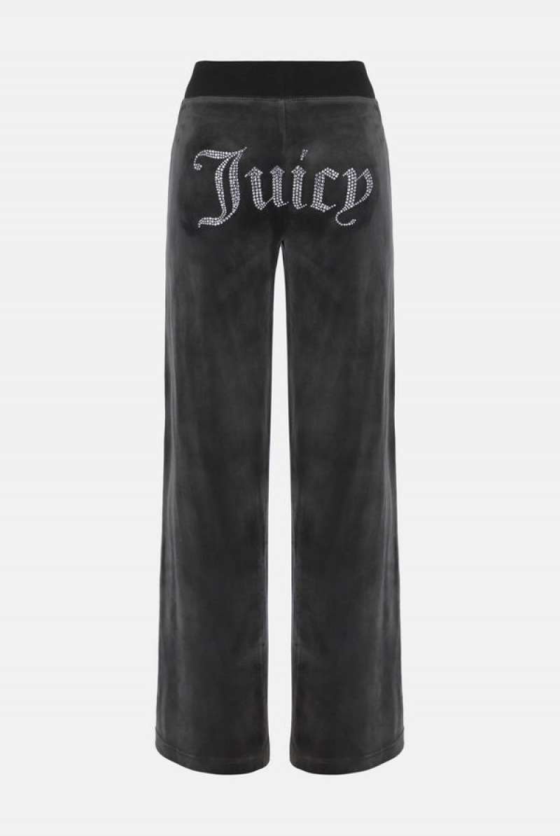 Juicy Couture Wide Leg Diamante Track Pants Crne | JC-SN651966