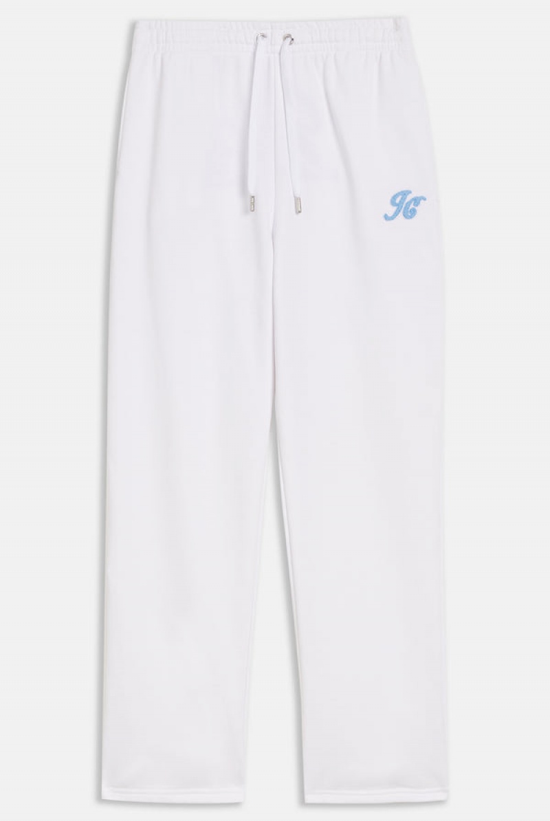 Juicy Couture Wide Leg Retro Logo Track Pants Bijele | JC-SN651948