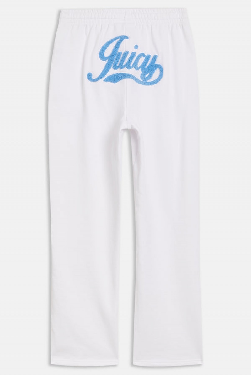 Juicy Couture Wide Leg Retro Logo Track Pants Bijele | JC-SN651948